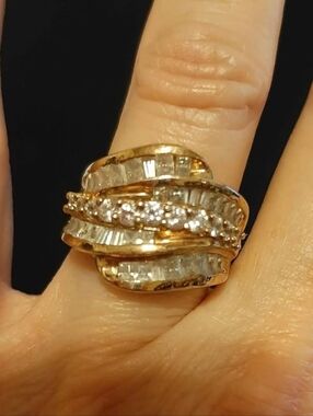 Victoria Wieck 1.68 ct Absolute Baguette Round Wave Polished Vermeil Ring Sz 6